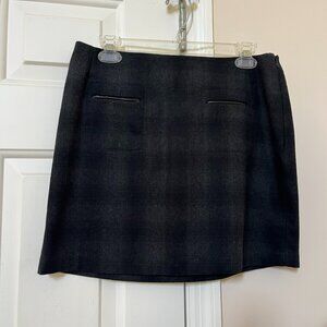 Dalia Collection Wool Blend Plaid Skirt, Size 6